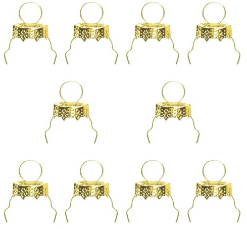 LeeQinersw 100 Stück Kappen DIY Metall Kugel Aufsatz Rund Ersatz Ornament Hänger Weihnachtsbaum für Dekorationsprojekte Festgestaltung Arbeitsber, 10mm