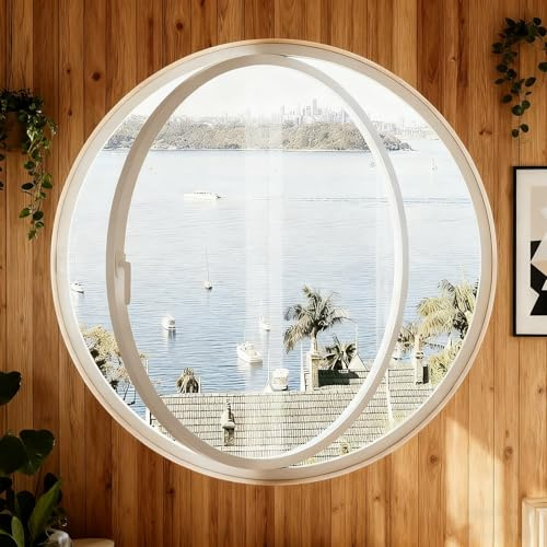 Finestra Rotonda A Giroletto,Finestra Seminterrato,oblò Rotondo,Finestre Di Ventilazione Girevoli A 360°,Per Bagno,Camera Da Letto,Soggiorno(White1,70cm/27.5in)