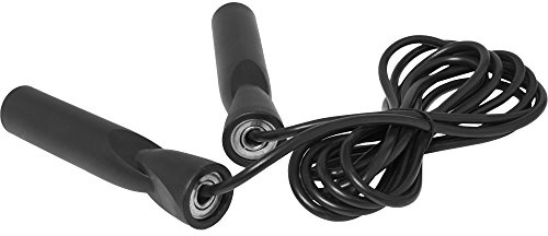 GORILLA SPORTS® Springseil 280 cm mit Kugellager, Kunststoff, Schwarz | Für Erwachsene, 150 g, flexibel und leicht einzurollen; Sprungseil, Speed Rope, Jump Rope für Fitness, Boxen, Indoor/Outdoor