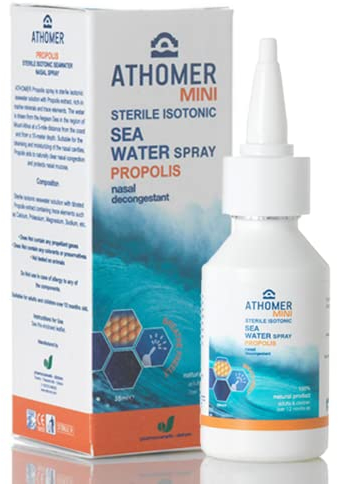 All Natural Seawater Nasal Spray with Propolis – for Colds, Blocked Nose & Hayfever, Heals Minor Nasal Injuries. Non Allergic, Suitable for Adults, Pregnant Women and Children 1yr+ (35ml)