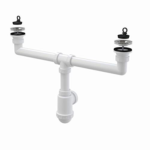 Siphon for Basin Stainless Grid Dn 70 Universal DN 40/50 outlet Fitting Double-Basin Sink