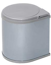 REJS Waste bin,13 litres kitchen swing out and open lid (Grey)