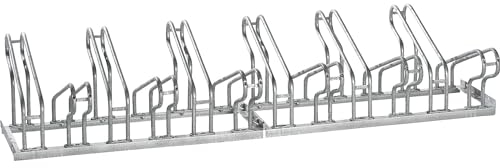 eurokraft | Fahrradständer | Bügel aus 18 mm Stahlrohr | Radeinstellung zweiseitig | feuerverzinkt | 12 Stellplätze