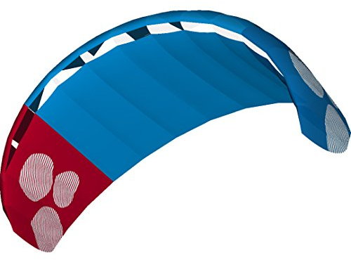 HQ4 118048 - Rush Pro School 300 Blue, Vierleiner Lenkmatte Depower-Trainerkite, Spannweite: 300cm, inkl. 200kp Dyneemaschnüre 4x20m auf Depower-Controlbar 50cm, 4-24 Knoten