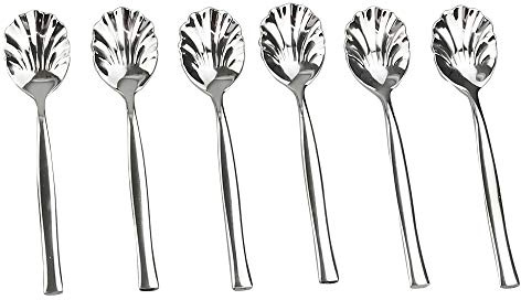 Idomy 12-Piece Stainless Steel Shell Shape Sugar Spoon