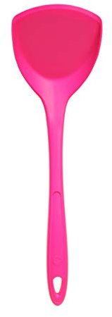 Kochblume Pfannenschaufel | Premium-Silikon & BPA frei| Hitzebeständig | Spülmaschinenfest | 36cm | Farbe: pink