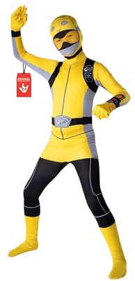 Morphsuits Gul Superhjältedräkt för Barn, Helkroppsdräkt med Visir & Huva, Halloweenkostym Pojkar Flickor, M