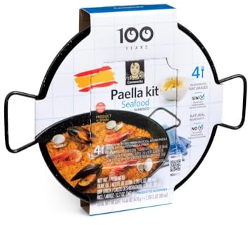Carmencita. Seafood Paella Kit mit Safran - Inklusive emaillierter Pfanne - 470g (16.58oz) - 4 Portionen