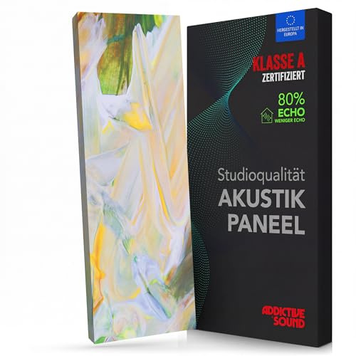 Addictive Sound Akustikbild Schallabsorber 148x50x6 cm, Abstract 4 | Breitbandabsorber ab 100 Hz, Kunstdruck auf Akustikstoff, EU-Produktion, Wand- und Deckenmontage-Set inklusive
