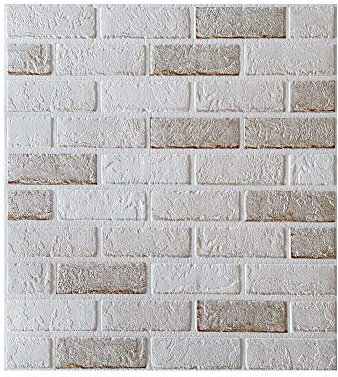3D Brick Self Adhesive 3D Wallpaper Diy Stereoskopischen Pe Foam Wandaufkleber Schallschutz Aufkleber für Küche Wohnzimmer Schlafzimmer Hintergrund Wohnkultur 70 x 77cm(D)