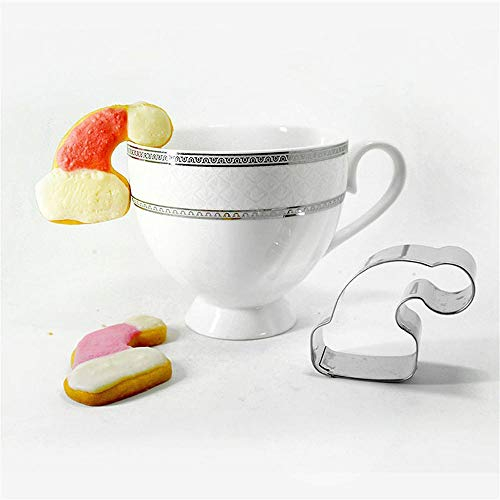 Aeromdale Weihnachts-Ausstechform, Keksausstecher, Dekorationsform, Gebäck, Backwerkzeug, Edelstahl, zum Aufhängen, Keksform, Tasse, Hut, 1 Stück