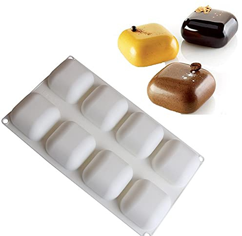 8 Cavity Square Silicone Mold For Doughnut Dessert Baking Pan Ice Cream Biscuit Cake Tools DIY Soap Mould Use Steam Oven