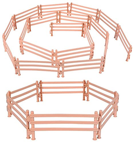 Bozaap 30 Stück Pferdefechten Zubehör Spielset, Miniatur Zaun Bauernhof Spielzeug Miniatur Landschaft Garten Dekoration Lernspielzeug Kleinkinder Kinder