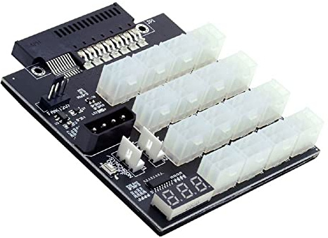 Cablecc 14 + 10 Pin Flex Slot Server Power Board auf 16 x 6 Pin Power Supply Board für CHIA ETH BTC Mining Miner