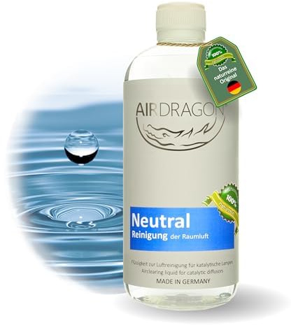 AIRDRAGON® NEUTRAL - Premium katalytischer Raumduft OHNE künstliche Duftstoffe - 500ml Raumduft mit naturreinem ätherischem Duft-Öl für jede katalytische Lampe - Made in Germany