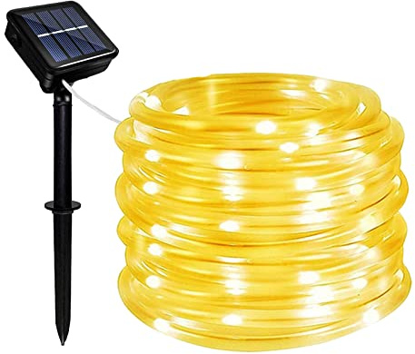 Micacorn Solar Lichtschlauch Lichterkette, Wasserdichte Lichtschlauch 10 Meter 8 Modi 100 LED Solar Lichterkette Aussen für Schwimmbad Hochzeit Weihnachten Party Ferien Dekorationen