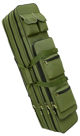 3 Schicht Portable Folding Angelrute Tasche, Werkzeuge Aufbewahrungstasche Angelausrüstung Angelgerät Tasche, Robust und Verschleißfest, Wasserdicht, Leicht zu Reinigen ( Grey : Green , Size : 100cm )