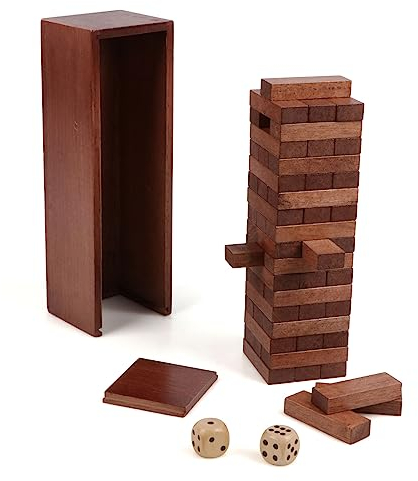 KABENFIS 54 PCS 30cm Holz Stapelspielzeug Bausteine Turm Balancing Spiel mit Box
