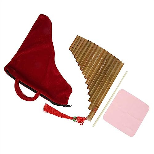 15 Pfeifen, Panflöte, Natürliches Bambus-Blasinstrument, Panflöte, G-Taste, Chinesisches Traditionelles Instrument Mit Tasche Panflöte für Anfänger (Color : Left)