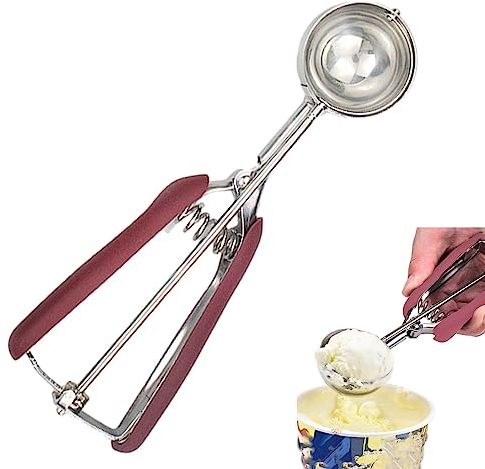 4cm Sp Handle sy Trigger Multifunctional Ice Cream Scoop Cookies (Wine Red)