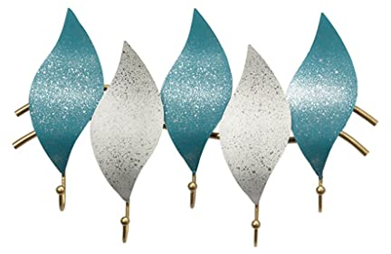 NATWEE Kreativer Haken aus Schmiedeeisen, Tür, Wanddekoration, Veranda, Garderobe, zum Aufhängen, für Badezimmer, kostenloses Stanzen (Farbe: Blau, Größe: 45 cm) It's so Kind of You