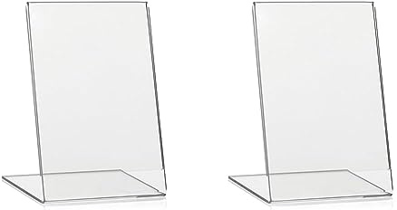 VITAdisplays DIN A6 Werbeaufsteller/L-Ständer/L-Aufsteller im Hochformat/Tischaufsteller aus original PLEXIGLAS® (Packung mit 2)