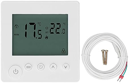 Thermostat Intelligent WiFi, Thermostat de Contrôle de Température 4500 W, Thermostat Numérique Haute Puissance (WHITE)