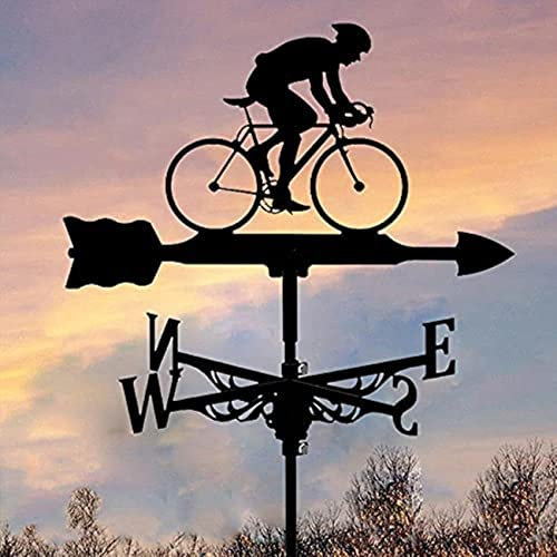ZAANU Girouette de Cyclisme en Acier Inoxydable, girouette sur Piquet de Jardin, Outils de Mesure, indicateur de Direction du Vent, girouette adaptée aux Produits métalliques d'extérieur