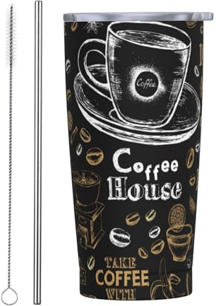 Vasos personalizados, tazas de acero inoxidable personalizadas de 20 onzas, taza de café de viaje aislada con tapa y botella de agua con pajita, regalo personalizado para familiares amigos,