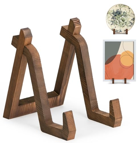 ANBOXIT Tellerständer Holz - Tellerhalter Ständer Es Kann als Display Ständer, Fotoständer, Bilderständer, Schallplatten Halter - 20,3 cm