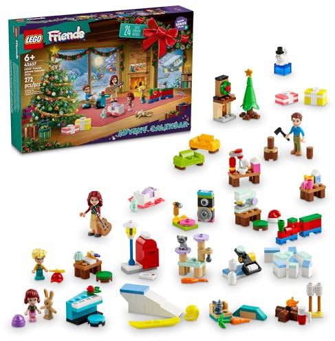 LEGO Calendario de Adviento de amigos 2024 para niños, calendario de Adviento de Navidad con mini construcciones y 5 minifiguras, a partir de 6 años, juguetes para niños y niñas, ideas de regalo para