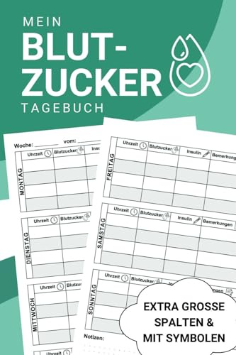 Mein Blutzucker Tagebuch: Mini A6-Format | 53 Wochen | Klein, aber mit extra großen Spalten und Symbolen
