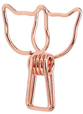 100 Stück katzenförmige Metallklammern, ausgehöhlte Metallklammern mit langem Schwanz, niedliche Katzen-Büroklammern für Büro, Zuhause, Schule, Party, Einladungskarten, (Roségold)