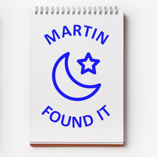 Wood Handle Moonlit Discovery Geocache Stamp for Geocaching Dad - Youth GRO, Scouts, Camps & After-School Programs - Customizable Geocache Name - 3/4 Size, Use with Stamp Pad