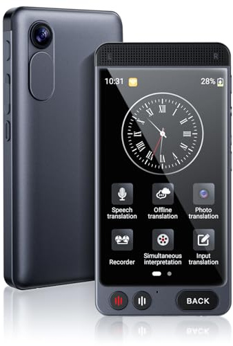 Language Translator Device, Two Way Real-Time Voice/Photo Translator with 142 Languages, Portable Online/Offline Instant Translation for Business Learning Travel, 4.0 Inch HD Touch Screen