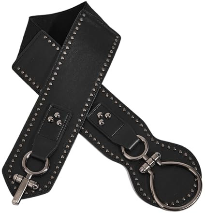 Itkcozcg Übergroße Schnalle Taillengürtel Punk Skinny Kette mit Grunge Schnalle Modern Bund Taillenkette Nietengürtel, Farbreferenzbild, M