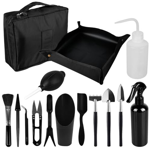13 Pièces Mini Outils De Jardinage Kit, Ensemble D'outils De Jardin, Ensemble D'outils pour Bonsaï avec Sac De Rangement Pratique, Kit D'outils pour Bonsai, Kit De Jardin Succulente, pour Les Plantes