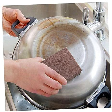 Healeved 5pcs Descale Cleaning Sponge Brush Stain Remover Pads for Bowl Dish Washing Suitable for Home and Restaurant Use Random Color