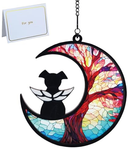 WORUIB Acrylic Rainbow Dog Memorial Gifts, Pet Bereavement Gifts for Dog Lovers, Loss Of A Dog Gift, Suncatcher Window Hangings Pet Memorial Gifts for Home, Living Room, Bedroom Decoration, Not Glass