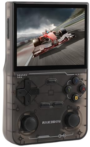 VGEBY Handheld-Spielekonsole mit 3,5-Zoll-Bildschirm, Dual-Joystick, 3500-mAh-Player für Gaming-Fans (BLACK)