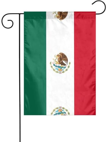 Wzywhj Bandera de México con imagen de verano para jardín, doble cara, decoración de patio, 12 x 18 pulgadas