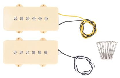 Jeffergarden Ensemble de Micros pour Guitare électrique, Alnico 5 2 Pièces, Micro à Bobine Unique pour Instruments de Style Jazzmaster