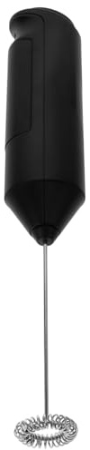 Gadpiparty Mousseur à Lait Électrique Portatif Noir, Fouet Inox, sans Piles, pour Cappuccino Latte et Boissons Chaudes, Mélangeur Manuel Compact pour Usage Domestique
