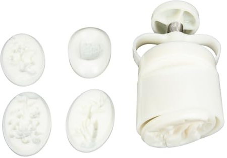 TOBBOMEY Molde para Pastel de Luna Prensado Mano Molde Antiadherente para Repostería Fácil Desmolde Resistente y Reutilizable para Hornear Bizcochos y Pasteles Tradicionales