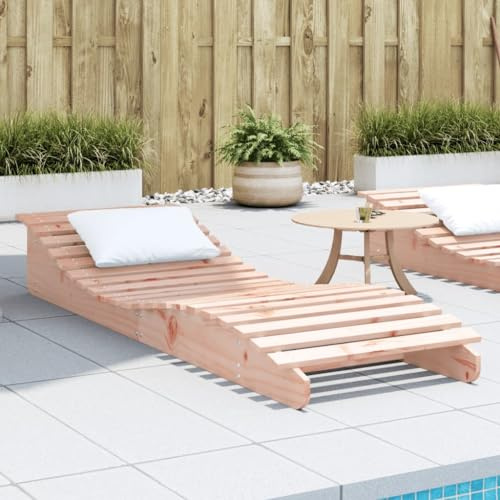 Frdhee Liegestuhl, Garten Sonnenliege, Liegesessel, Gartenstuhl, Relaxsessel, Campingliege, Sonnenliege 205x60x31,5 cm Massivholz Douglasie Für Balkon, Reise, Einfache Montage