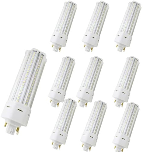 10-Pack GX24Q 4-Pin LED Light Bulbs - Warm White 3000K, 22W Compact Fluorescent for Bathroom Vent Fans & Kitchen Hoods, 360° Beam Angle, Ballast-Free, 6000K Plug-in Compatible