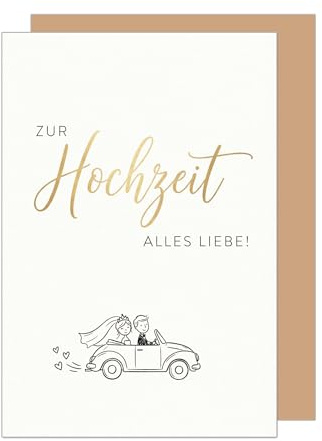 Edition Seidel Premium Glückwunschkarte zur Hochzeit mit Umschlag. Hochzeitskarte Grußkarte Karte Klappkarte Spruch Vermählung Ja-Wort Brautpaar Paar Mann & Frau Liebe Zusammen Herzen (H525 SW026)