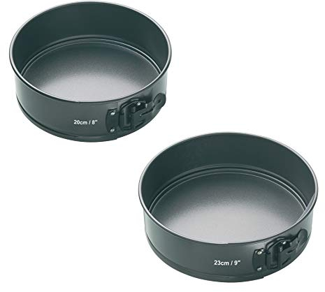 MasterClass Backformen-Set mit 2 Springformen mit losem Boden, 1 - 23cm Form und 1 - 20cm Form, 1 Set, Grau