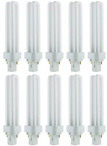 Sunlite PLD26/SP30K/10PK 3000K Warm White Fluorescent 26W PLD Double U-Shaped Twin Tube CFL Bulbs with 2-Pin G24D-3 Base (10 Pack)