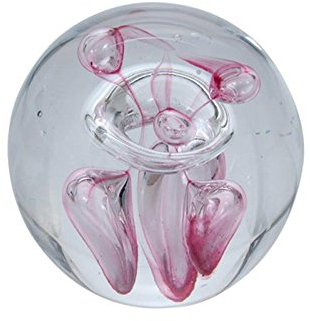 Traumkugel 234 (mittel) große Blasen und rosa kleine Blasen 6,5-7cm - Glaskugel, Briefbeschwerer